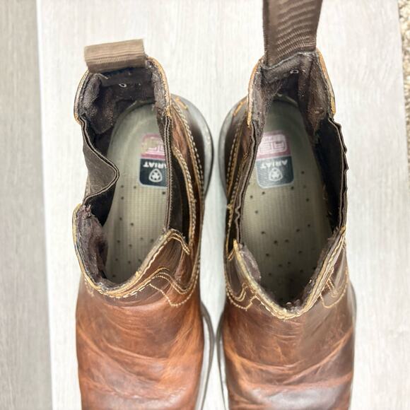 Ariat Boots Midtown Rambler Square Toe Chelsea Brown Leather Boot Mens Size 8.5D